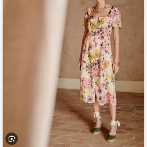 Sezane Victoria Dress in Éclat D'automne pattern size 8/size 40